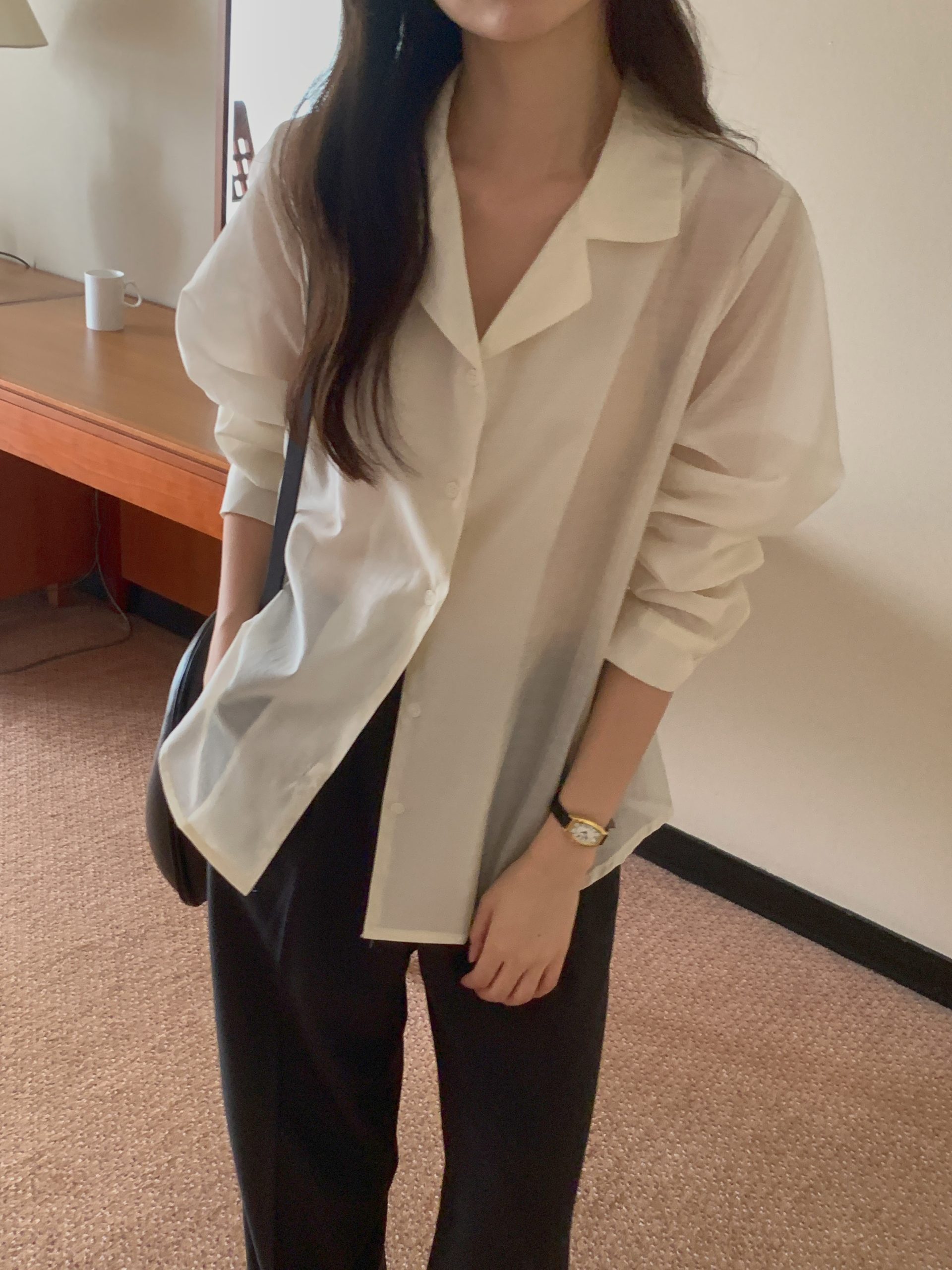 Creme Silk Shirt - Image 2