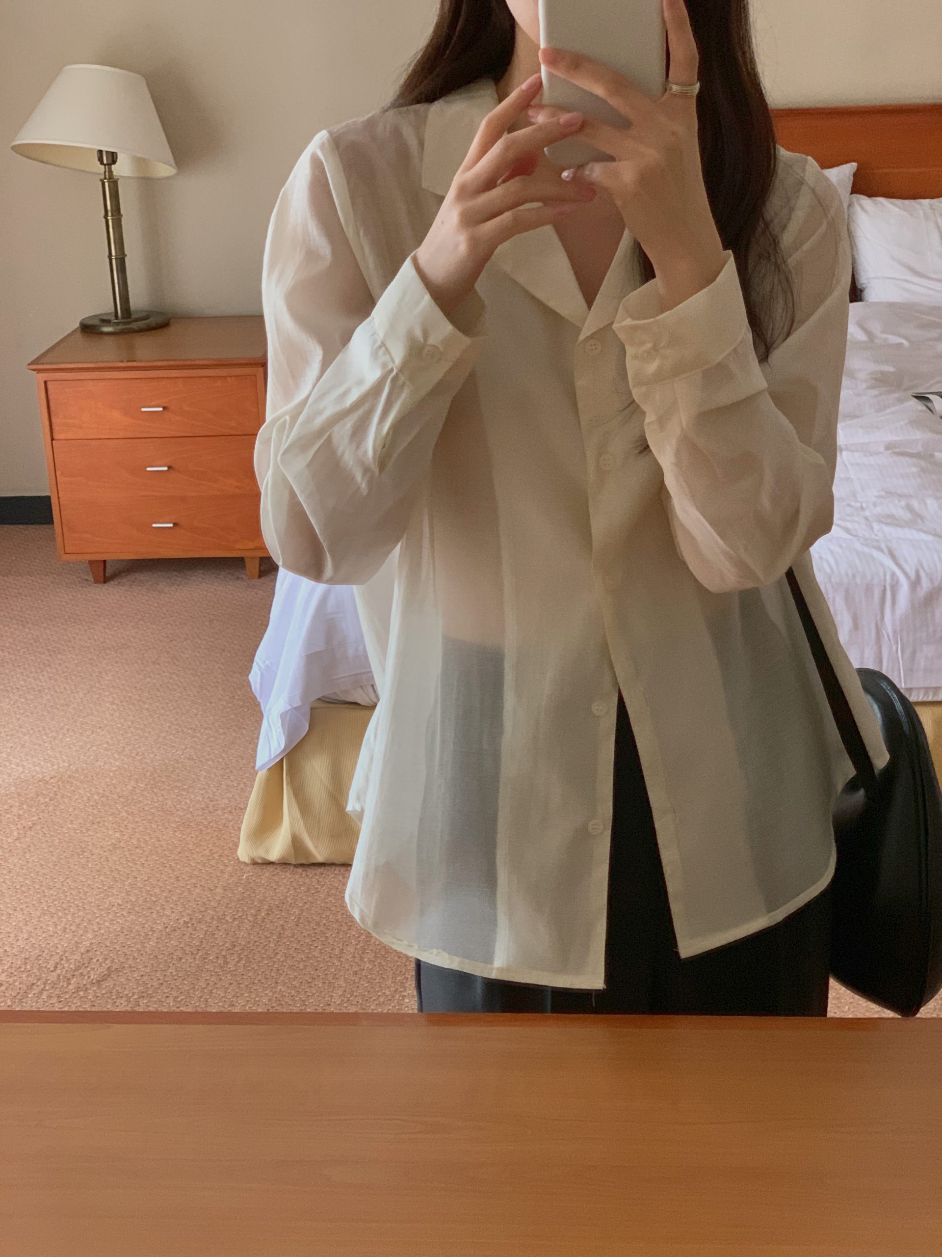 Creme Silk Shirt - Image 4