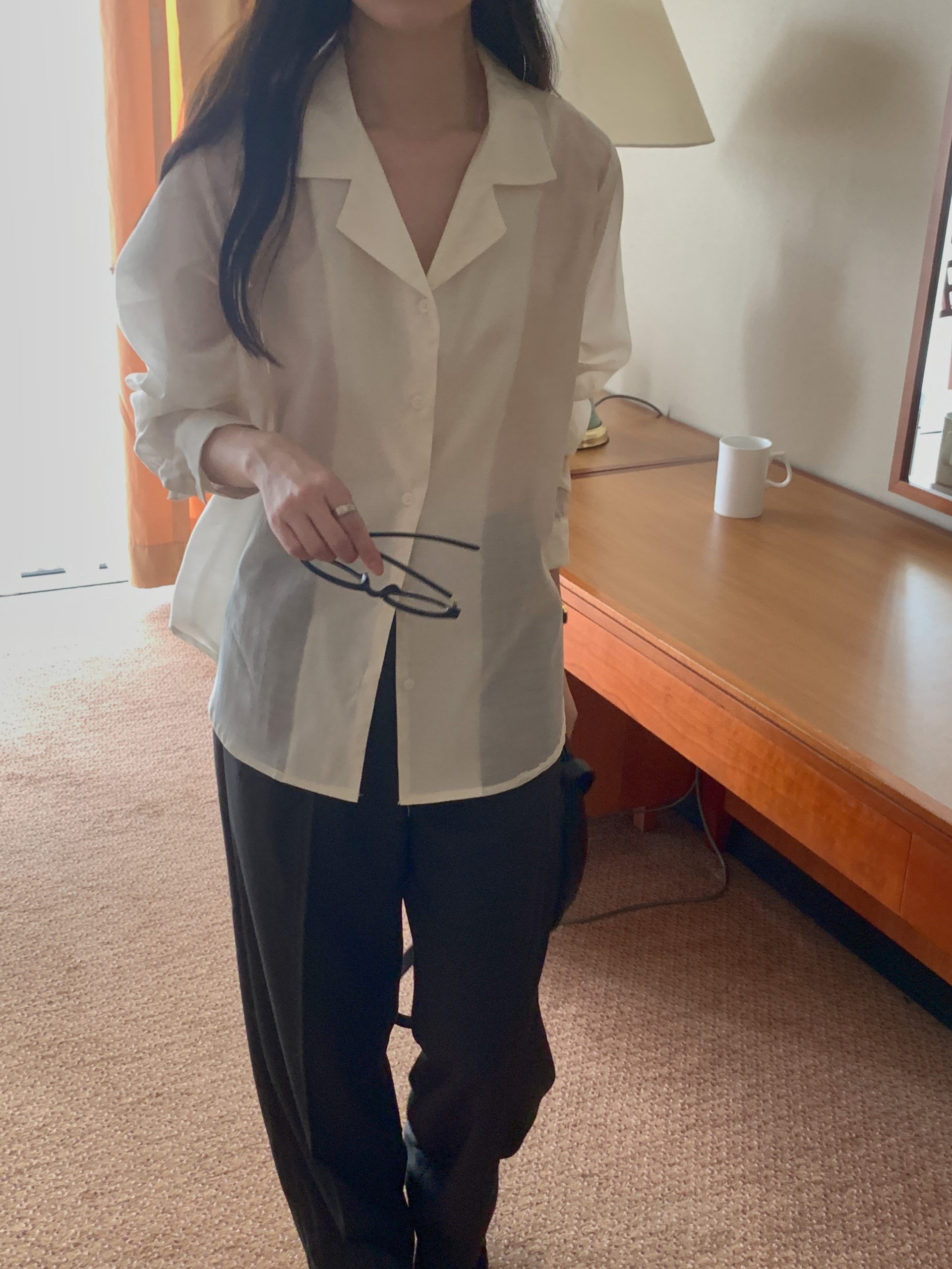 Creme Silk Shirt - Image 7