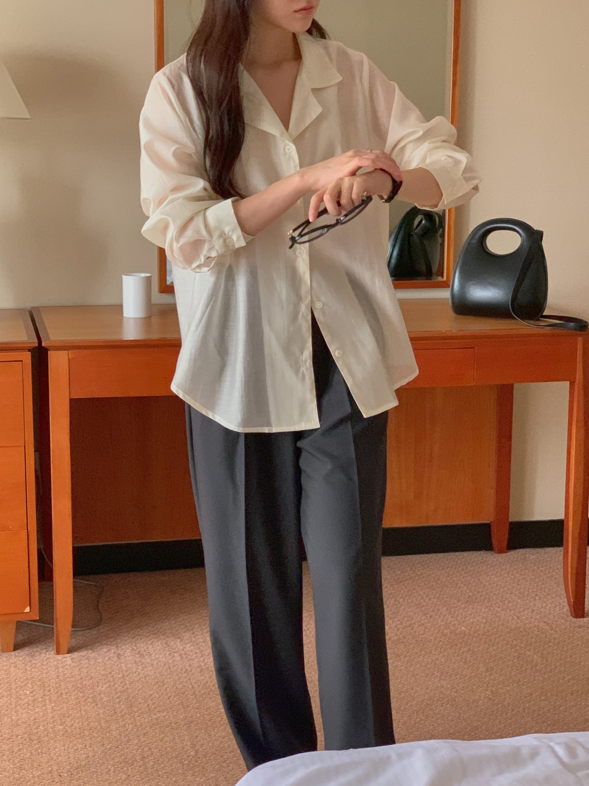 Creme Silk Shirt - Image 9