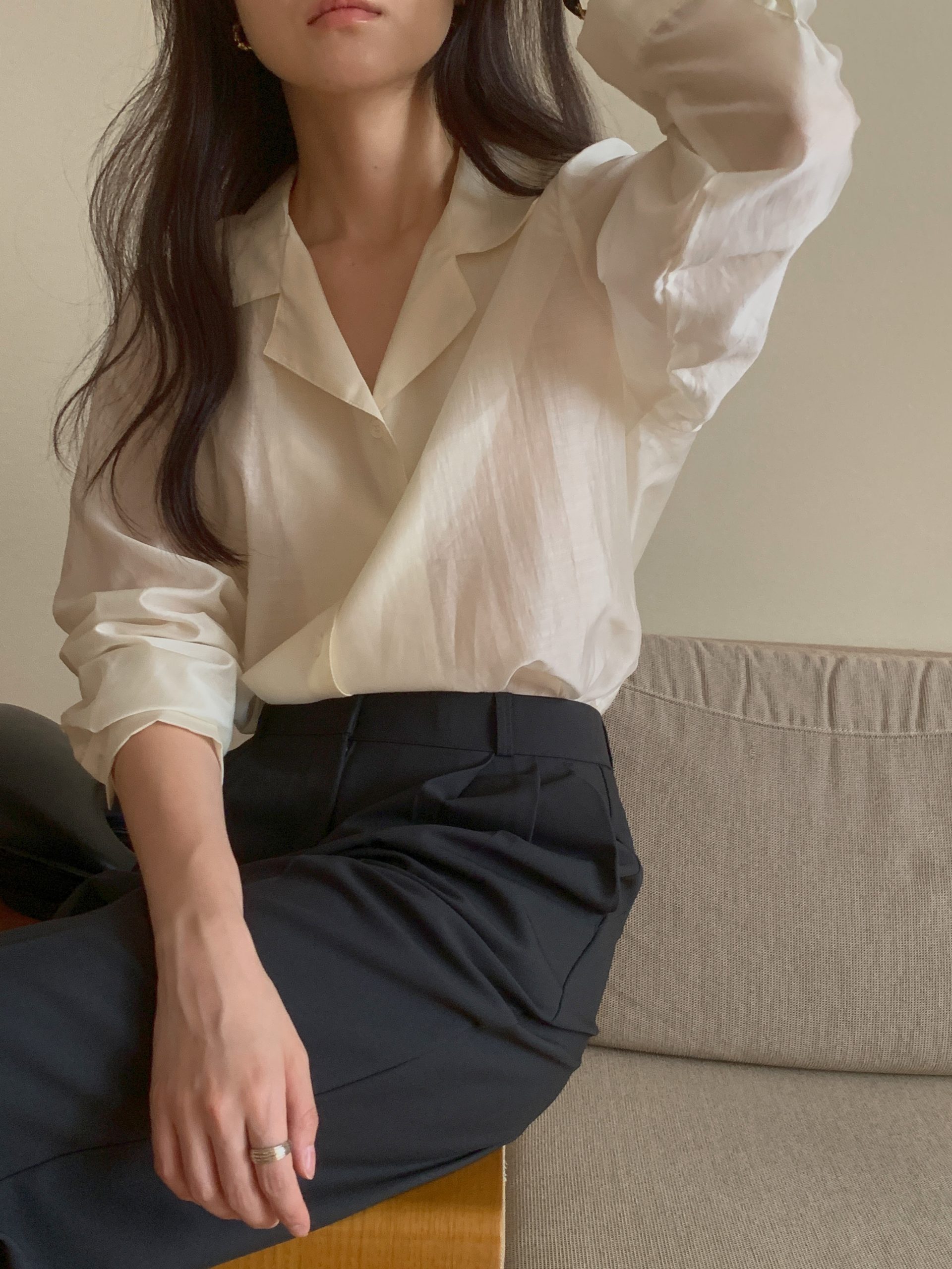 Creme Silk Shirt - Image 15